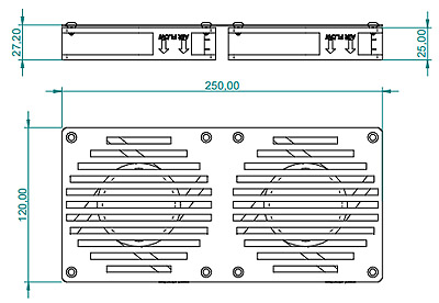 Kit c/ 2 ventiladores 120x120 p/ rack 19p. Bivolt Nilko