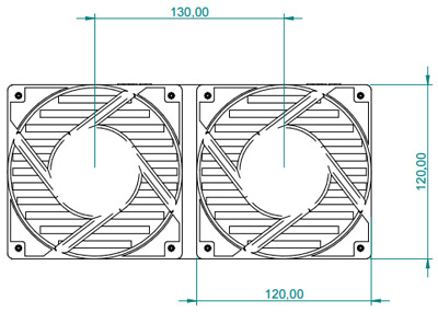Kit c/ 2 ventiladores 120x120 p/ rack 19p. Bivolt Nilko