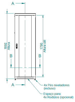 Rack 19 poleg. 40U Nilko NK057040-A870 87 cm profundid 