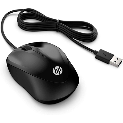 Mouse com fio 1200 dpi HP 1000 USB2 3 botes c/ roller