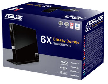 Gravador de DVD c/ leitor blu-ray Asus SBC-06D2X-U