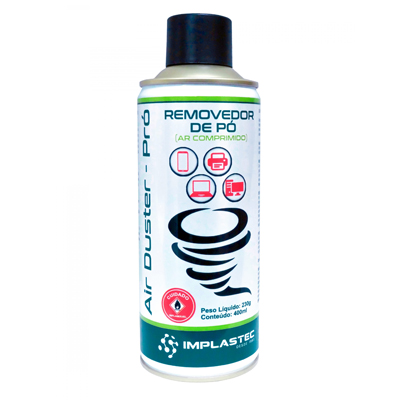 Ar comprimido p/ limpeza Air Duster Pr 400ml 230g infl