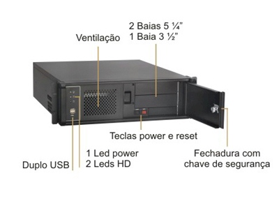 Servidor Intel i7-8700 8g 3,2GHz 16GB, 2HDs 1TB, rack