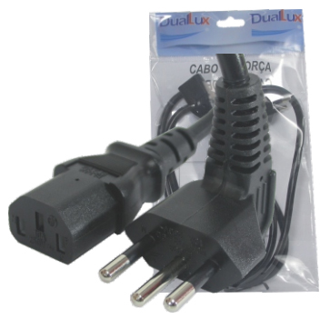 Cabo de fora p/ PC c/ plugue 90 graus, Duallux com 3m