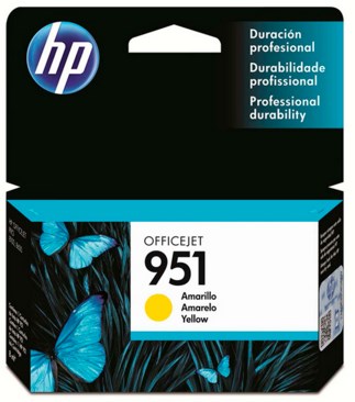 Cartucho de tinta amarelo HP 951, CN052AB, 8 ml