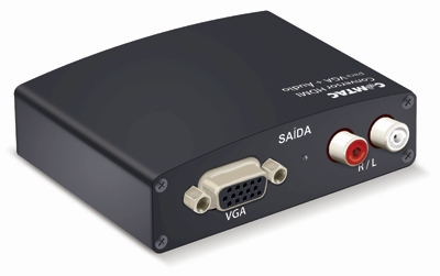 Conversor de vdeo HDMI p/ VGA c/ udio, Comtac 9219