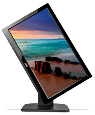 Monitor 19,5 pol. AOC E2023PWD c/ ajuste altura VGA DVI