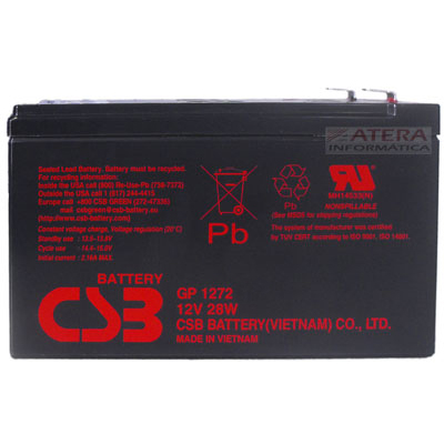 Bateria CSB GP1272 (12V28W) 12V 7,2Ah 28W nobr. 5 anos