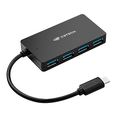 HUB USB-C C3Tech HU-C310BK com 4 portas USB 3.0 tipo A