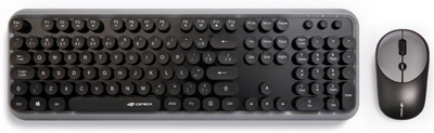 Teclado, mouse s/ fio C3Tech K-W200 preto, antirespingo