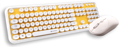 Teclado, mouse s/ fio C3Tech K-W200 branco antirespingo