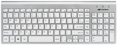 Teclado, mouse s/ fio C3Tech K-W510 prata, tecla baixa