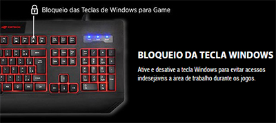 Teclado Gamer C3Tech KG-110 5 teclas c/ macro e LED