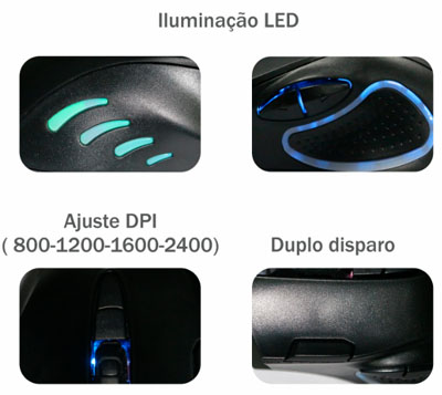 Mouse Gaming K-Mex MO-G737 7 botes, at 2400 DPI USB