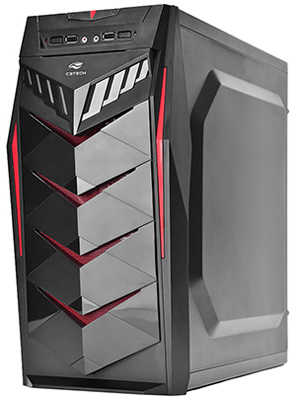 Gabinete gamer MidiTorre C3Tech MT-G70BK USB2 s/ fonte
