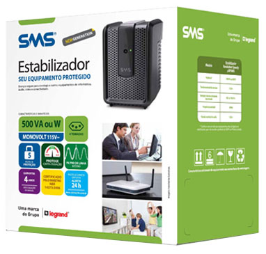 Estabilizador SMS 500VA Revolution New Gen. bivolt/115V