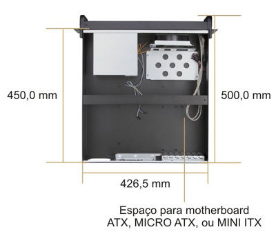 Gabinete rack Nilko NK311 4U Single front, 19 pol. 50cm