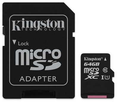 Memory Card 64GB microSDXC classe 10 Kingston SDCX10/64
