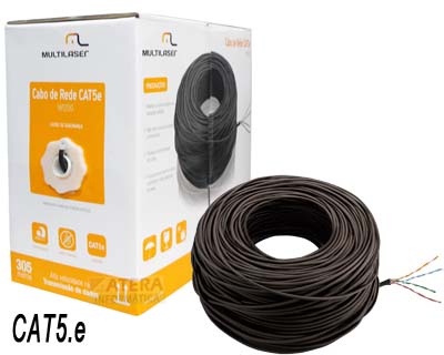 Caixa de cabo de rede CAT5e Multilaser WI200 preto 305m