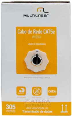 Caixa de cabo de rede CAT5e Multilaser WI200 preto 305m