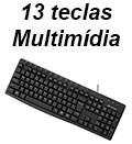 Teclado multimdia C3Tech KB-M30 13 teclas especiais#100