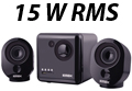 Sistema de som 2.1 K-Mex SS-L203 15W RMS c/ USB microSD#100