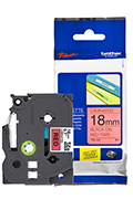 Fita Brother TZE-441 18mm 8m preto sobre vermelho lamin2
