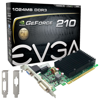 Placa de vdeo EVGA Geforce 210 1GB DDR3 VGA HDMI DVI