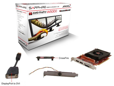 Placa v�deo Sapphire FirePro W5000 2GB, DVI, 2 DispPort