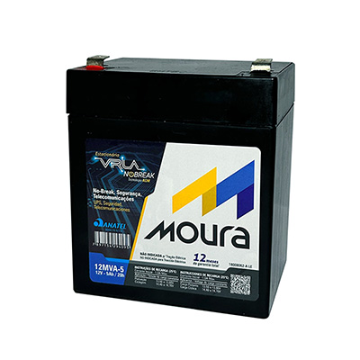 Bateria estacionria VRLA Moura 12MVA-5 12VDC 5Ah - black