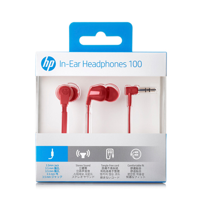 Headphone HP 100 1KF56AA Essential vermelho P2 de 3,5mm