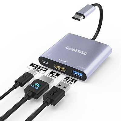 Adaptador multiportas USB-C p/  USB 3.0 - HDMI - USB-C Comtac 20119405