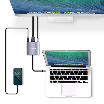 Adaptador multiportas USB-C p/  USB 3.0 - HDMI - USB-C Comtac 20119405