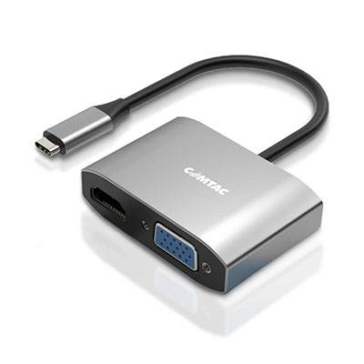 Conversor USB-C para HDMI 4K e VGA full HD Comtac 20119453 