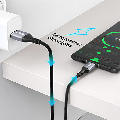 Cabo USB-C 3.2 Gen2 macho x macho 10Gbps 100W Comtac 20129478 com 1 m