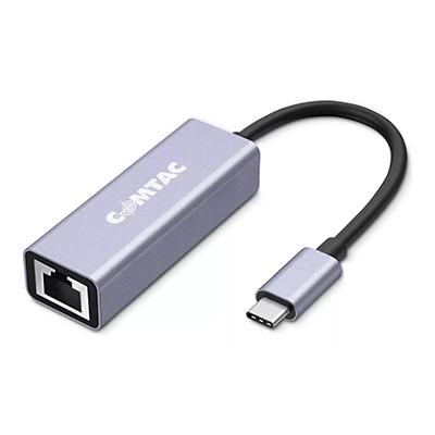 Conversor USB-C Comtac 9406 para rede Ethernet RJ45 Gigabit