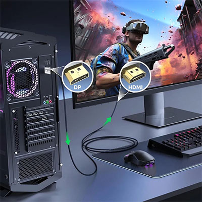 Cabo conversor DisplayPort para HDMI 4K Comtac 22129475 com 1 metro