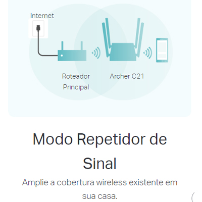 Roteador dual band TP-Link Archer C21 AC750 433+300Mbps