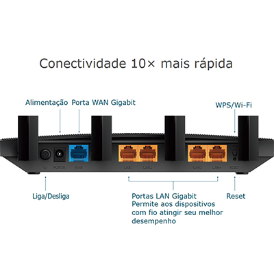 Roteador Wi-Fi TP-Link Archer C6 Mesh Gigabit AC1300