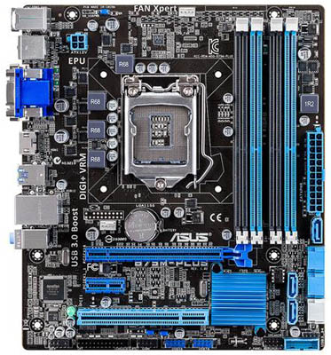 Placa me Asus B75M-PLUS p/ Intel LGA1155 HDMI DVI VGA