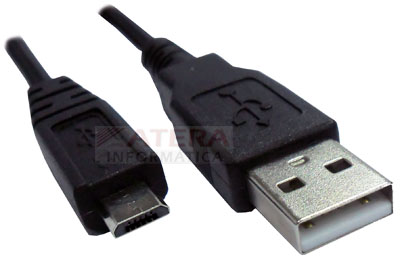 Cabo micro USB 5 pinos c/ 1,5 m, USB 2.0 Roxline 90215