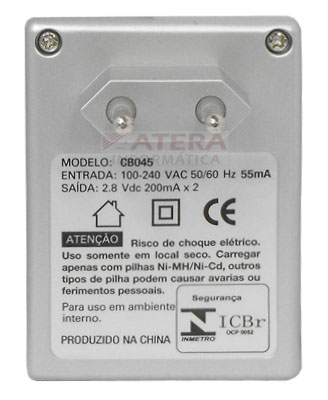 Carregador de pilhas Multilaser CB045 c/ 4 pilhas