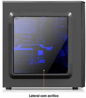 Gabinete torre Gamer K-Mex CG-04R8 Matrix sem fonte