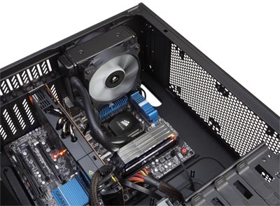 Cooler c/ gua p/ Intel/AMD, Corsair H80i, inteligente