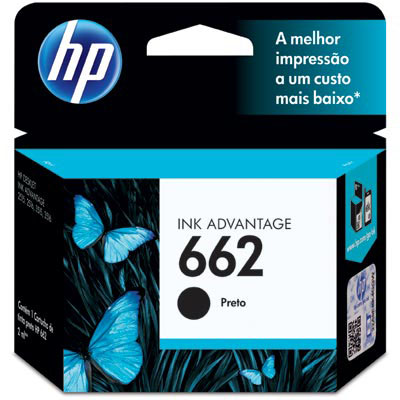 Cartucho de tinta preto HP 662 CZ103AB 2ml