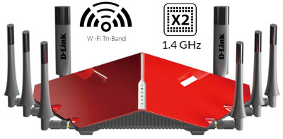 Roteador Ultra Wi-Fi AC5300 D-Link DIR-895L tri-band