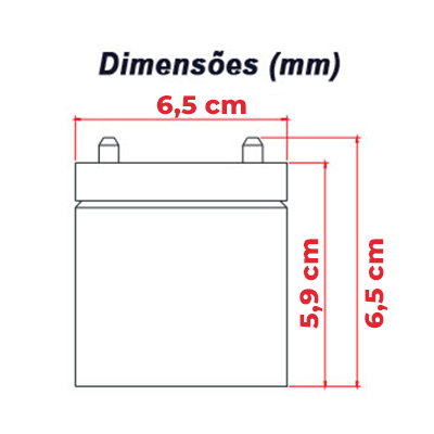 Bateria Powertek de 12V 3,4Ah VRLA 65x65x13,5cm