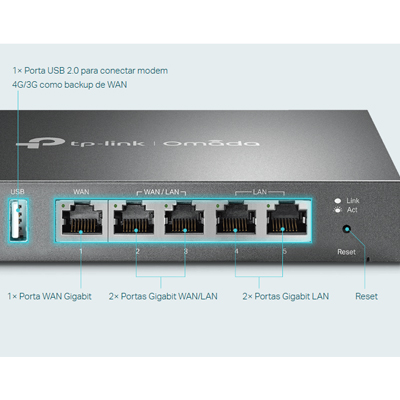 Roteador VPN Gigabit TP-Link ER605 Omada at 4 WANs LB