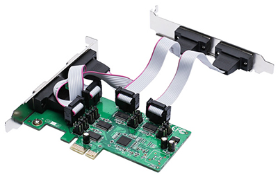 Placa PCI-e X1 c/ 4 portas seriais RS-232 Flexport