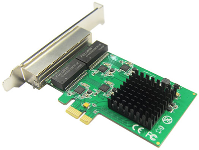 Placa de rede PCI-e X1 c/ 4 portas Gigabit Flexport